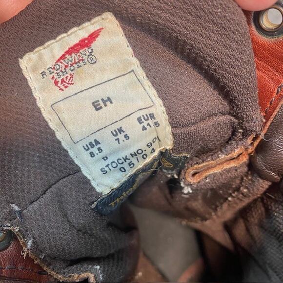 RED WING Waterproof Thinsulate USA Brown Leather Logger Work Boots Mens 8.5 - Picture 8 of 10